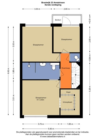 Floorplan - Brantwijk 23, 1181 MS Amstelveen